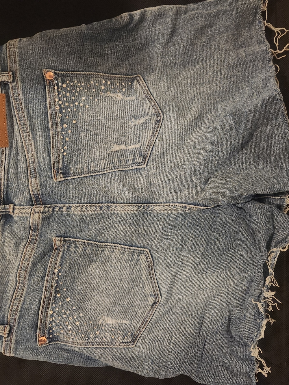 Judy Blue Light Blue Rhinestone Shorts - Picture 2 of 3